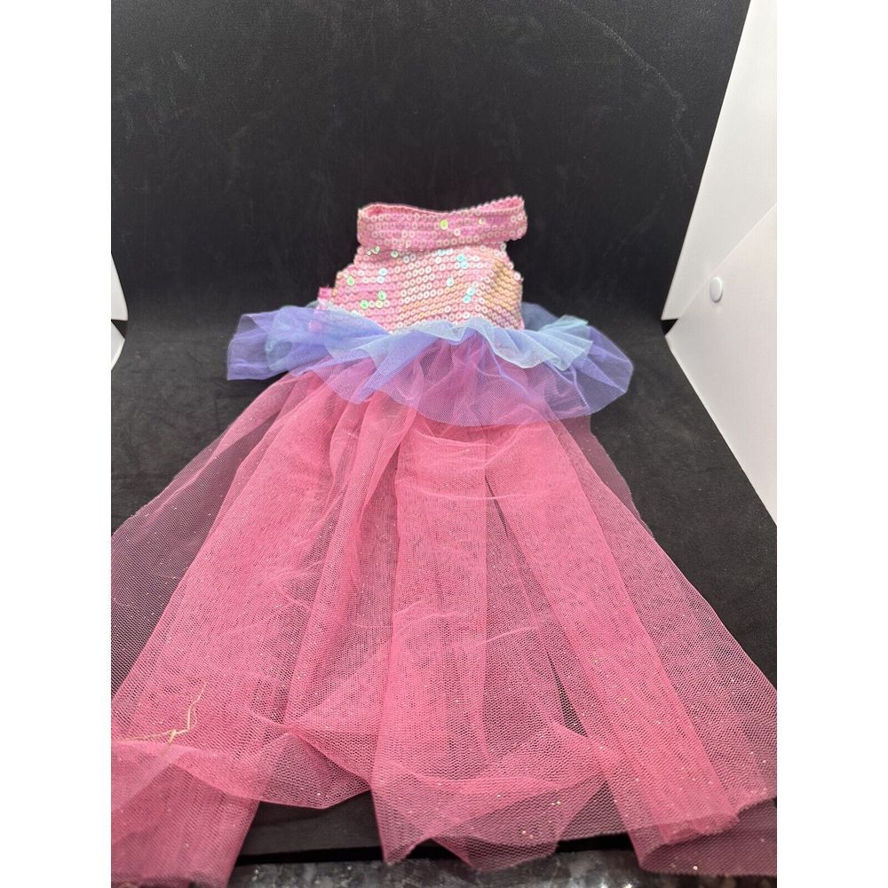 Build A‎ Bear Dress Pink Blue Purple Sequin Halter Promise Pet Clothes Outfit